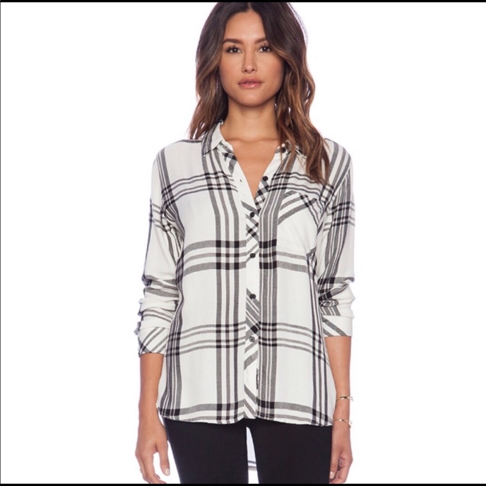 Rails Hunter Button Down In Black And White - image 1
